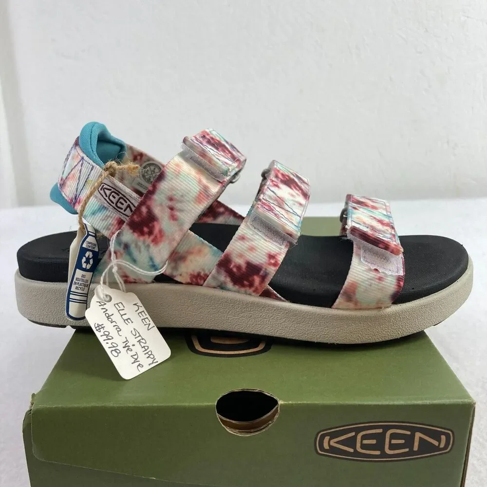 Keen Elle‎ Strappy Sandals Women's 6 Andorra Tie Dye Backstrap Casual Travel